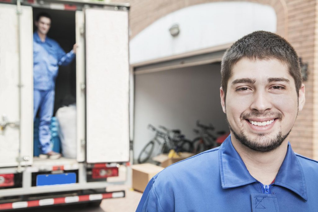 mover truck driver smiling
