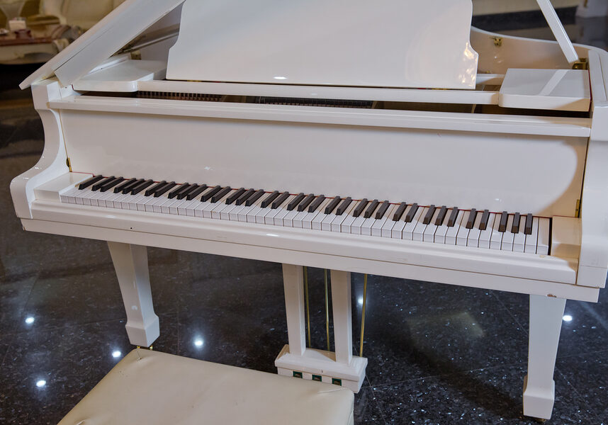 close up white piano